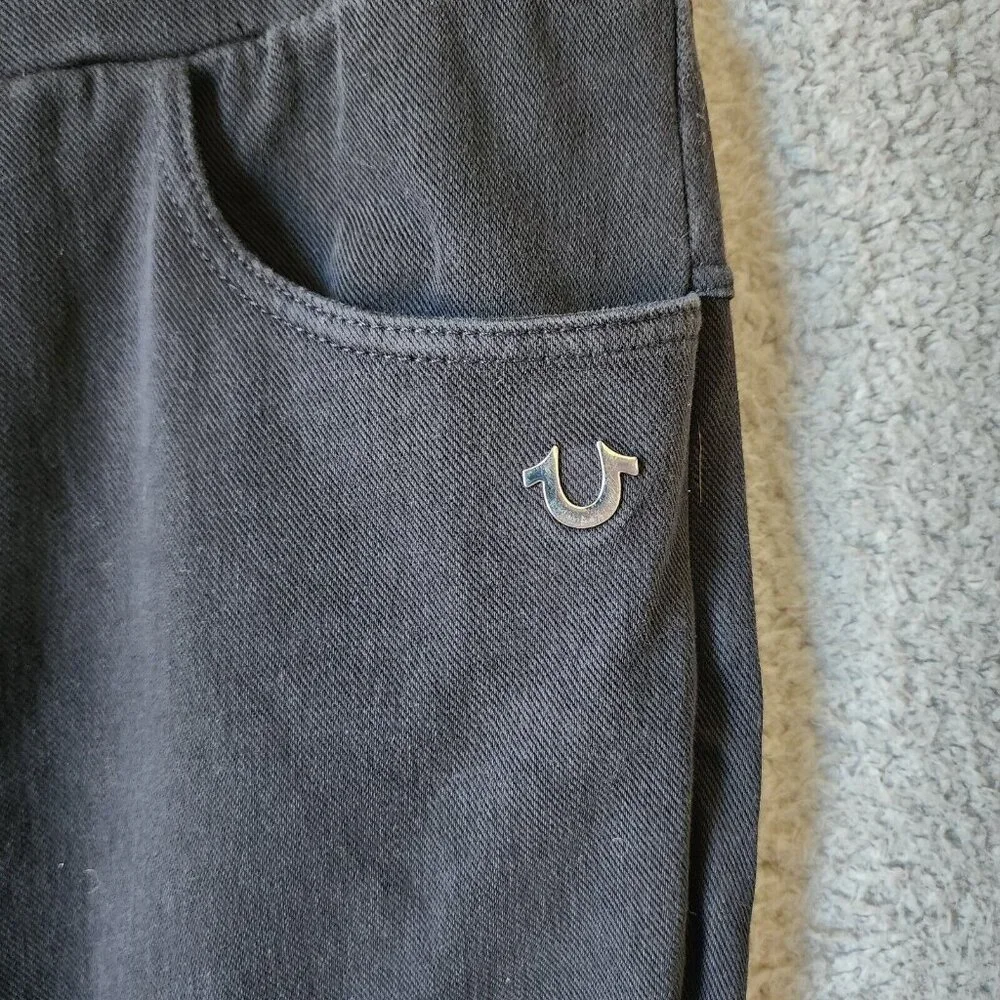 True Religion Black Classic Logo Stretch Drawstring Jogger‎ Sweatpants Size XL